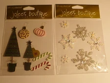 JOLEE'S CHRISTMAS DECORATIONS & SNOWFLAKES STICKERS NIP 2 PACKS