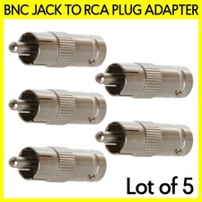 5 Pack BNC Jack to RCA Plug Adapter Coax Cable Connector Converter CCTV Camera