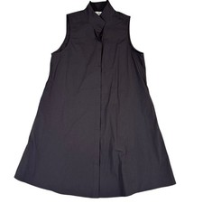 Tuckernuck Black Sleeveless Stand Collar A-Line Shirt Dress Medium