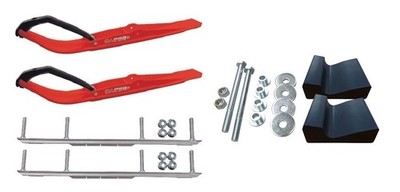 C&A Pro Red Razor Snowmobile Skis w/ 6'' Shaper Bars Complete Kit 2021+ Ski-Doo