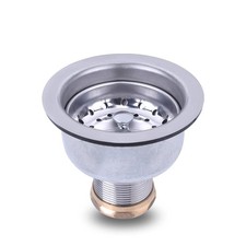 3-1/2 Deep Cup Kitchen Sink Drain Assembly, 304 Stainless Steel Construction ...
