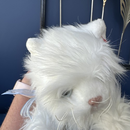 Ty Classic “Sugar” White Persian Cat Blue Bow Long Haired Soft Plush Toy 2002 - Picture 13 of 14