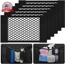 Universal Mesh Cargo Net 6 Pack, Small Elastic Net Pocket Storage with Magic Adh