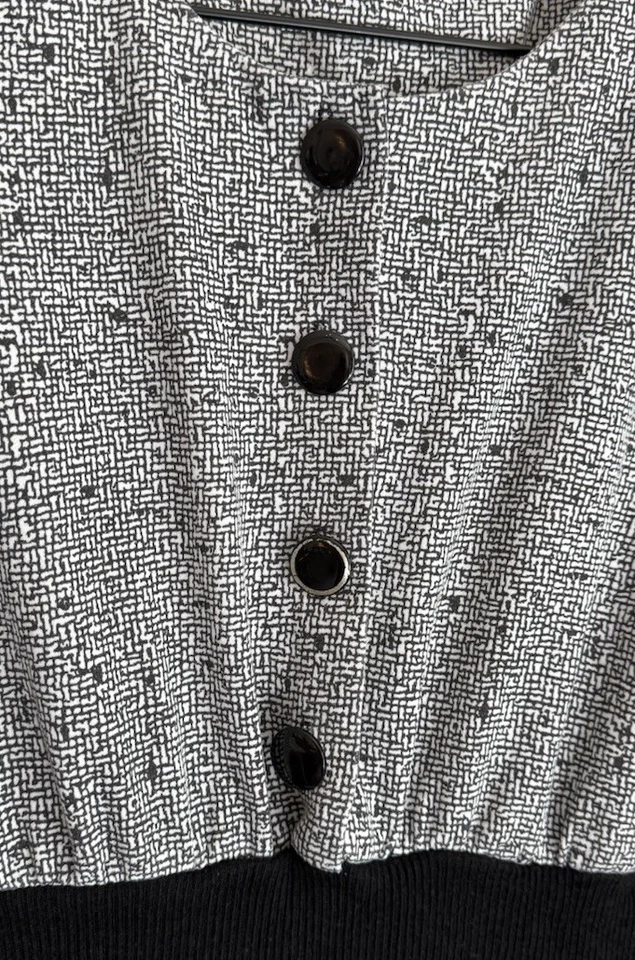 Vestido Peplum Vintage Años 80 90 Tejido Mujer Talla Mediana 8 10 Midi Botón De Colección Foto 4 de 4