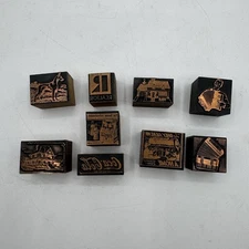 Vtg Letterpress Printing Major Brand Socialism Lot Of 9 ALL METAL Wood Block