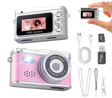 1080P Mini Keychain Camera 32GB 0.96" Screen USB-C HD Video Compact Pink Camera