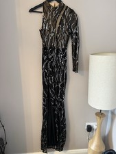 Miss Ord Elegant Sequin Formal Evening Gown With Thigh Slit Size S UK 8