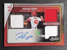 JOSIAH GRAY 2022 PANINI ABSOLUTE TOOLS OF TRADE ROOKIE TRIPLE PATCH AUTO /199