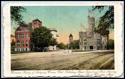 Postcard Worcester Society Antiquity Women's Club Worcester, MA   A66