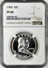 1960 PROOF FRANKLIN HALF DOLLAR NGC PF68 CAMEO OBVERSE BRIGHT WHITE COIN