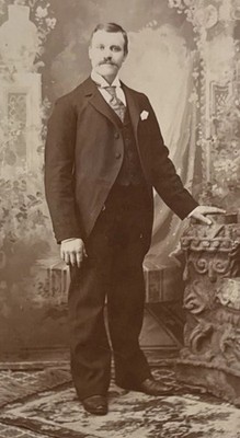 Antique Cabinet Card Photo Man Tuxedo Suit Mustache Fashion West Superior WI