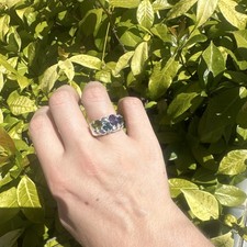 Sterling Silver multicolor lab grown semi-pre...