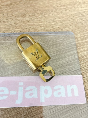 LOUIS VUITTON PadLock Lock & Key Brass Gold Authentic Number random JUNK Used