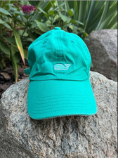 Vineyard Vines Hat Cap teal Green Strap Back Adjustable Whale Logo