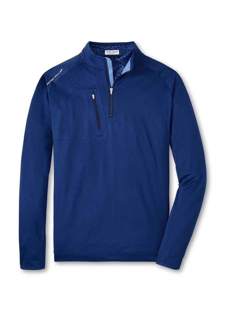 Peter Millar Sport Navy Verge Performance Quarter-Zip NWT M Blue