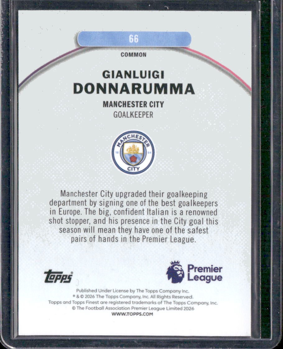 2025-26 Topps Finest UEFA Gianluigi Donnarumma Common Pearl Checkerboard /60 #66 view 2