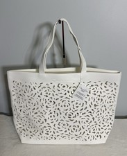 Oscar De La Renta Fragrance White Tote Bag Shoulder Purse NEW WITH TAGS