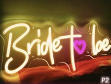 Bride To Be Dimmable LED Acrylic Neon Sign Suspended/Wall Mounted White Heart