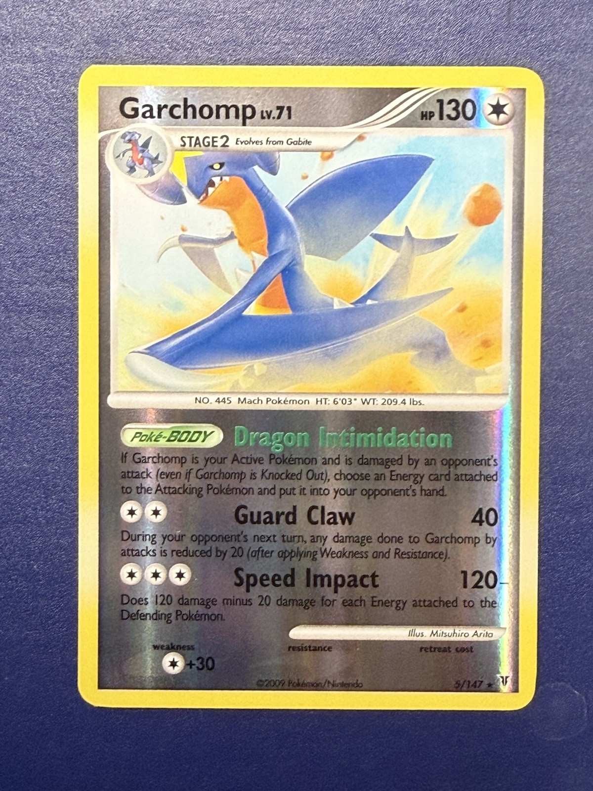 2009 Pokemon Supreme Victors Garchomp Holo Rare 5/147 LV.71 Near Mint NM / LP