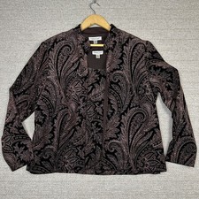 Coldwater Creek Sz 16 Velvet Jacket Tank Top Set Metallic Paisley Whimsy Fairy