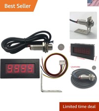 4 Digital Red Led Tachometer Rpm Speed Meter Hall Proximity Switch Magnet S...