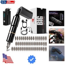 Pen Kit Rotary Tattoo Gun Machine with Wireless Tattoo Power Supply 50Pcs Car...