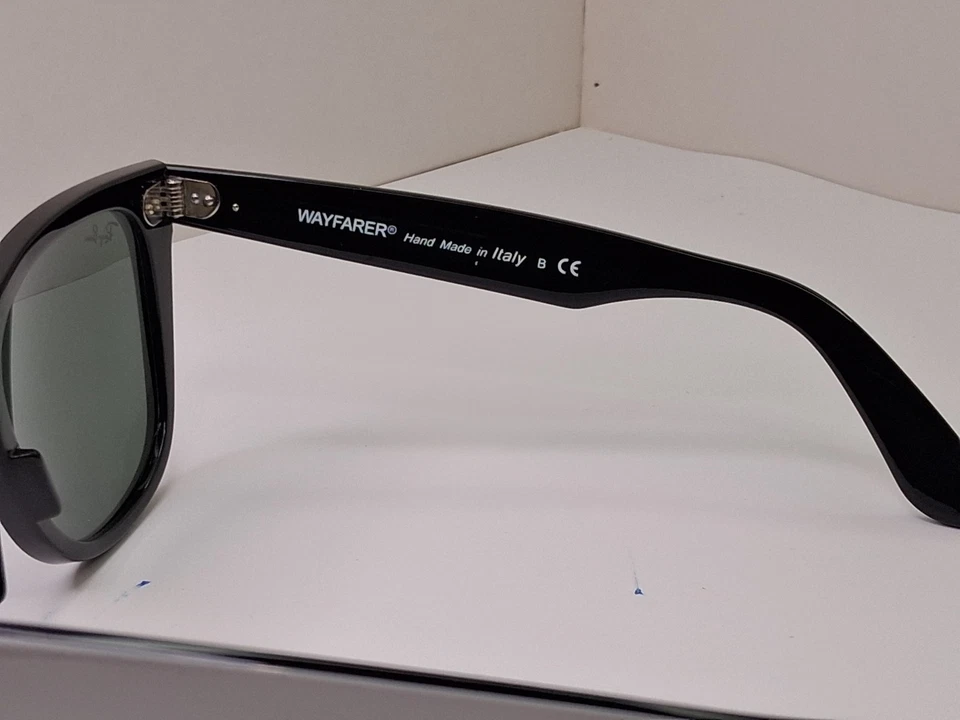 Ray Ban Wayfarers de gran tamaño 54 mm. BLANCO SOBRE NEGRO Unisex. Hecho en Italia. RB2140 Foto 4 de 4