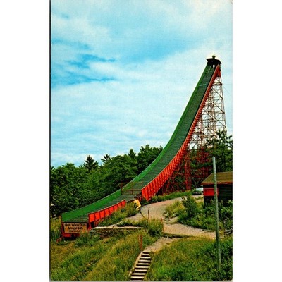Pine Mountain Ski Jump Iron Mountain MI Vintage Postcard SPV28