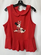 New Disney Parks Red Sleeveless Minnie Top XL Cotton Tank