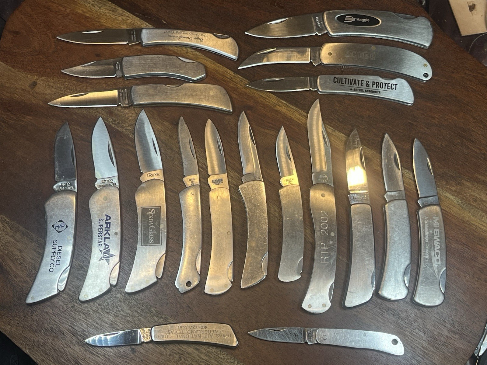 TSA CONFISCATED SMALL STAINLESS POCKET KNIFE (Lot of 19) CASE BUCK ZIPPO KERSHAW