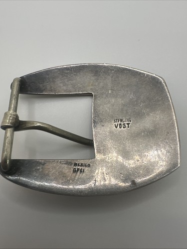 "Hebilla de cinturón occidental Vogt de plata de ley 925 grabada a mano de 1"" 32,9 g" - Imagen 3 de 6
