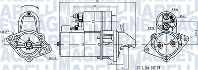 Starter Anlasser für Fiat Stilo Multi 1982 -> Magneti Marelli 063720519010