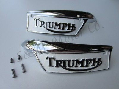 TRIUMPH 500 650 GAS TANK BADGES 82-9700, 82-9701, F9700 F9701