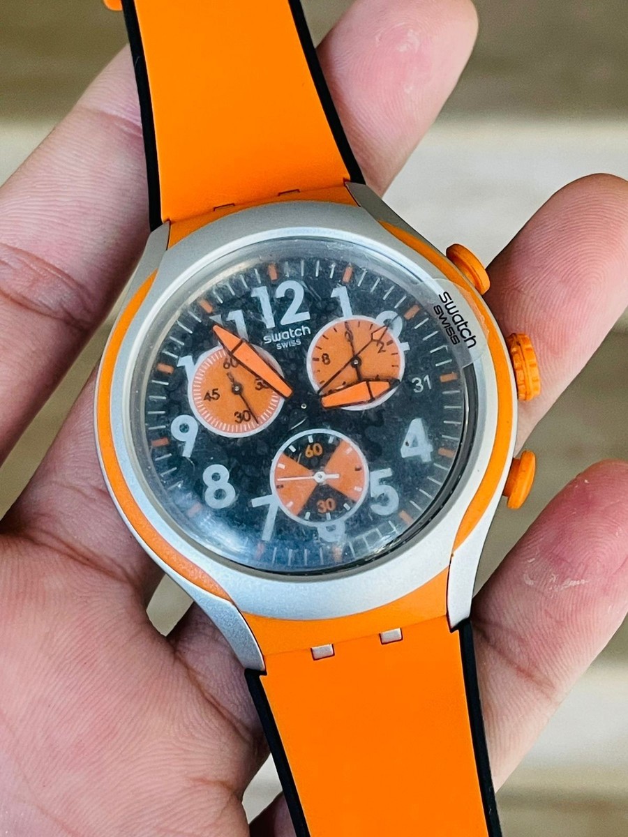SWATCH まとめ売りジャンク扱い Men's Swatch Watch Irony Xlite Feel Strong Chronograph orange | eBay