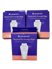Lot of 3 NEW Lansinoh Breastmilk Storage Bags 50 ct 150 Total Pre-Sterilized