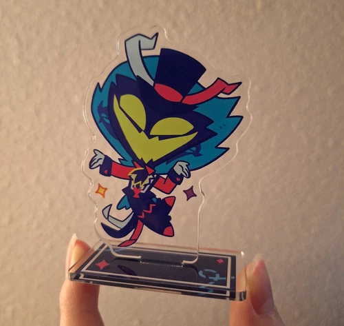 Palm-Sized Chibi Asmodeus Acrylic Standee Hazbin Hotel Helluva Boss - Picture 2 of 3