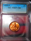 1955-S - Lincoln Wheat Cent Coin, ICG - MS67+ RD