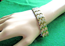 Stainless Steel  Gold Tone Magnetic Therapy Bracelet Nice Weight Polished Links