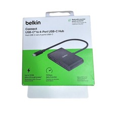 Belkin Connect 4-Port USB-C Hub USB 3.0- Black - New Open Box