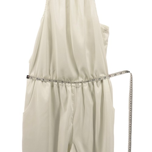 Mono J Richards para mujer pequeño satén crema recogido sin mangas cuello falso halter - Imagen 9 de 14