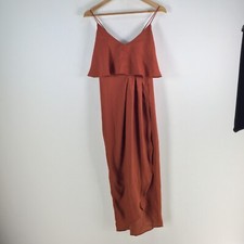 Chancery the label dress womens 14 midi formal gown brick red sleeveless 104752