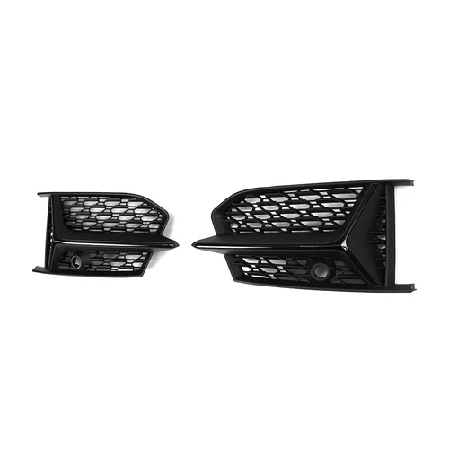 Black Pair Front Bumper Fog Light Lamp Grille For Audi A6 Sline S6 2019-2024 RS6 - Picture 3 of 14