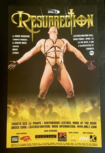(MÄNNLICHER AKT) SELTENES Vintage 2003 RESURRECTION Poster Mr Leatherman Toronto - Bild 1 von 3