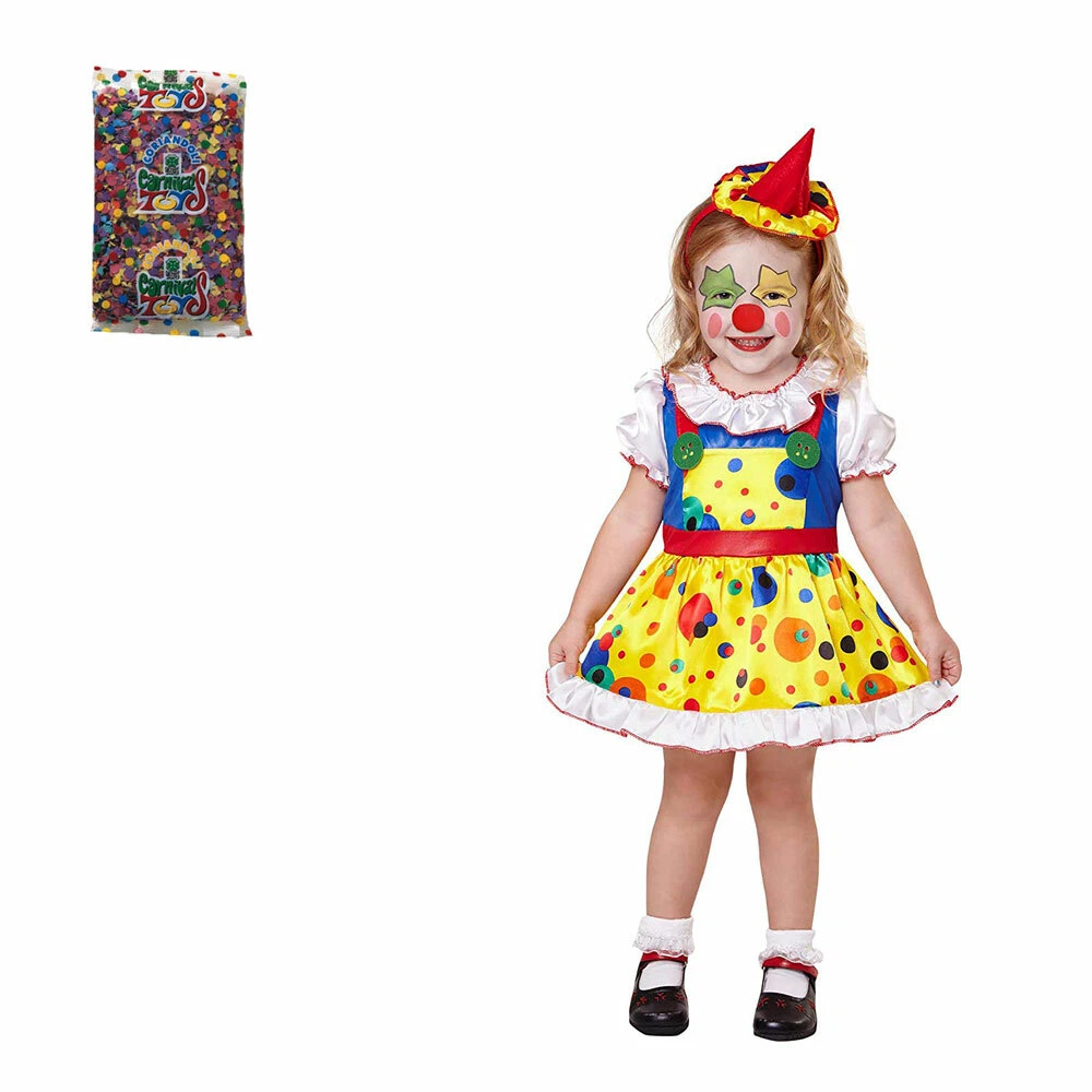 CARTOON costume vestito abito travestimento carnevale bambino pagliaccio -  : : Giochi e giocattoli