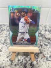 Juaron Watts-Brown 2023 Bowman Draft #BDC-113 1st Bowman Aqua Wave 008/ 125
