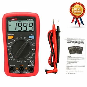 UNI-T UT33B+ Multimètre numérique LCD Taille des palmiers DC/AC Ohm Résistance du courant