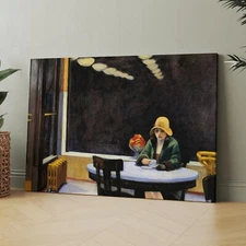 Automat 1927 Girl In Cafe by Edward Hopper Paintings 1900s Canvas Wall Art Print