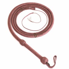 Nylon Para-cord 06 to 16 Foot 16 Plaits Bull Whip Leather Core Bullwhip Brown