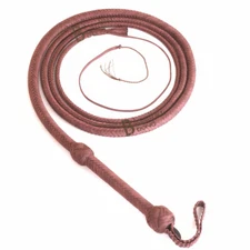 Nylon Para-cord 06 to 16 Foot 16 Plaits Bull Whip  Leather Core Bullwhip Brown
