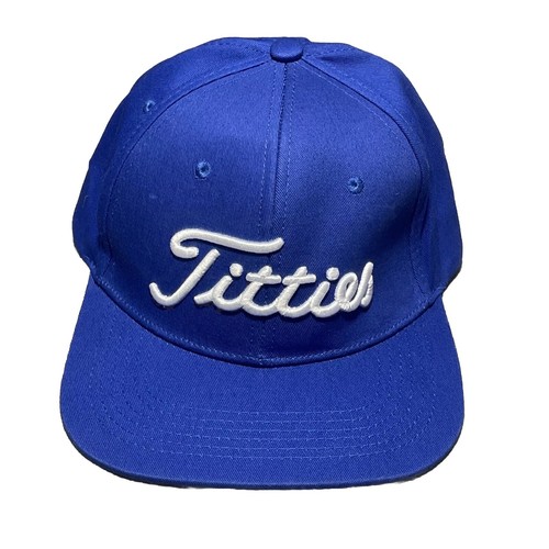 Titties Cappello da Golf 3D Berretto Snapback PGA Flat Bill Brim Blu - Foto 1 di 4